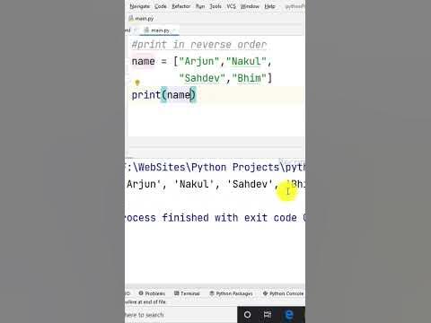 python program to print list in reverse order #shorts # ...