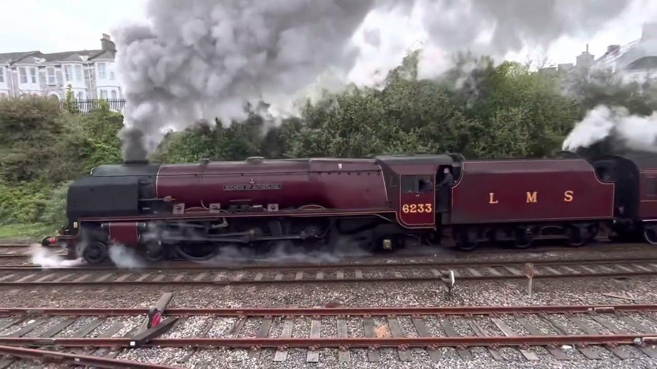 6233 Duchess of Sutherland Leaving Plymouth on 30/04/2022