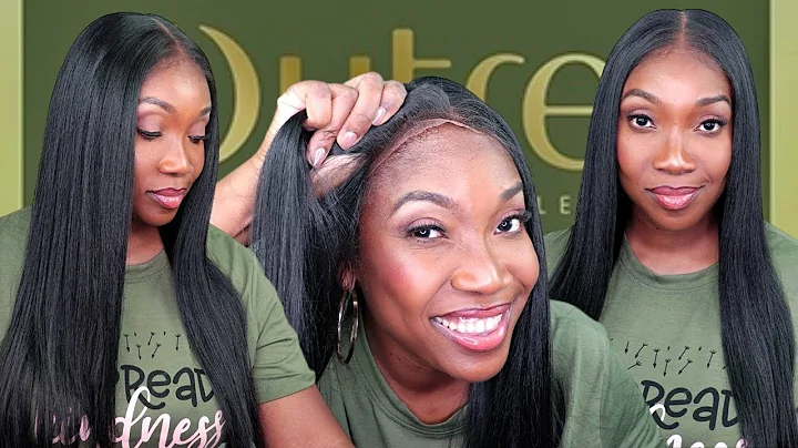 🚨*NEW* & GLUELESS Outre 6X5 Pre-Cut Lace Closure Wig HHB-Sleek Yaki 30" Human Hair Blend HD