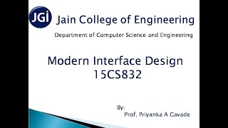 JCE CSE MODERN INTERFACE DESIGN, MODULE 1- INTRODUCTION TO USER INTERFACE