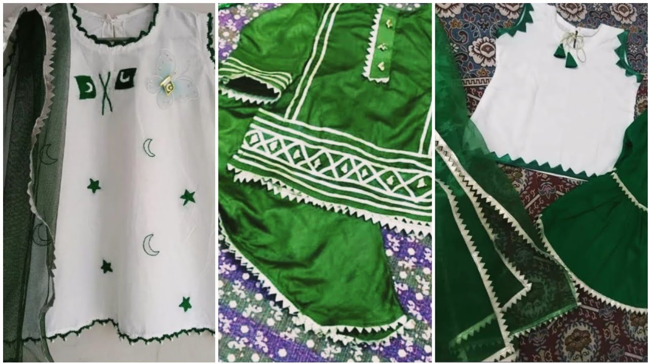 New Stylish Little Girls Dress Designs for 14 August/Green & White Baby