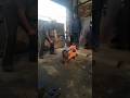 USING HAMMER SWING TO KNOCK OFF WORN BRASS SLEEVE STUCK IN EXCAVATOR'S END BOSS