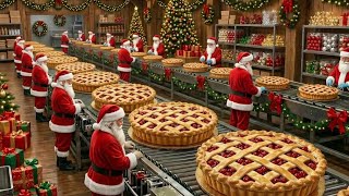 Inside the Christmas Bakery Factory: The Hidden Process Behind Cherry Pies (Full Process)