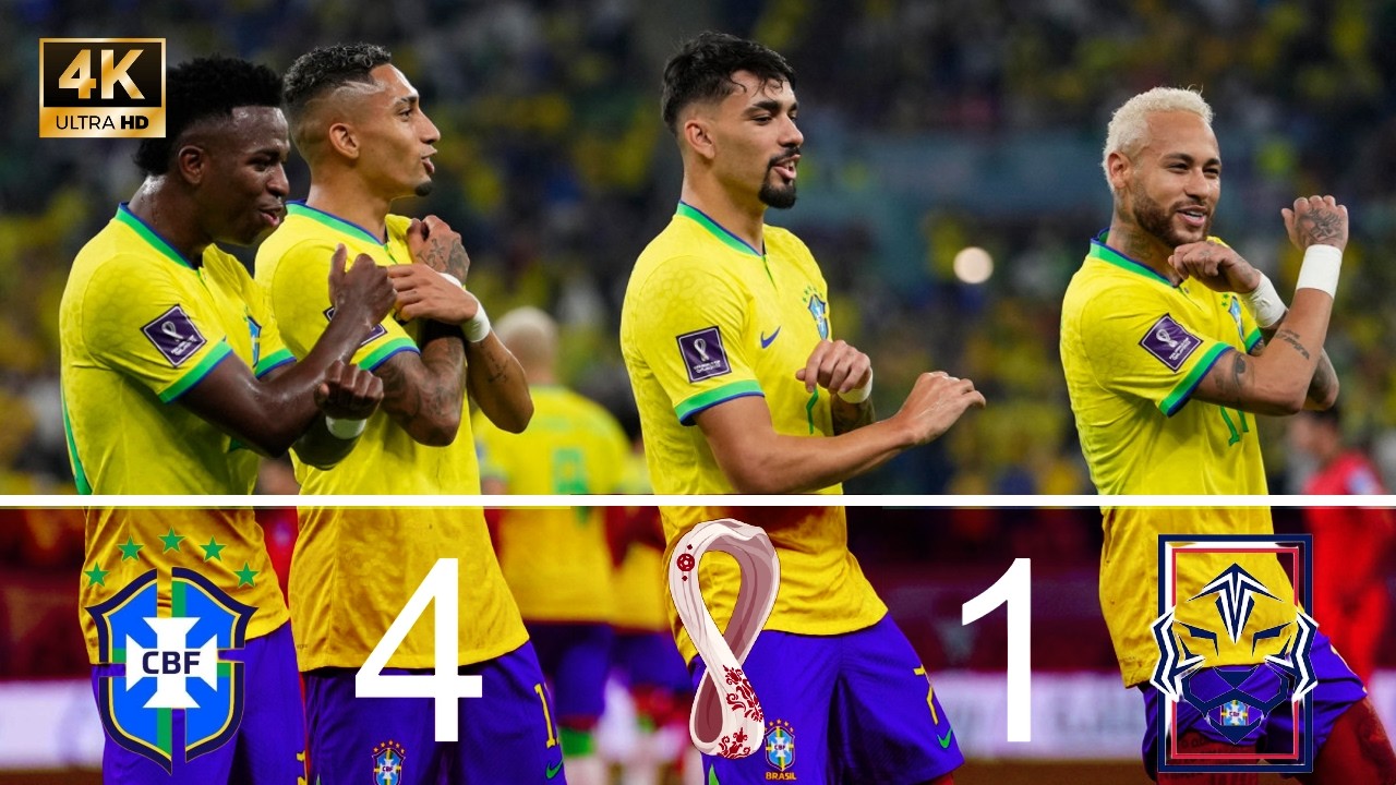 Brazil 4-1 South Korea 4K UHD World Cup RO16 2022 Extended Highlights