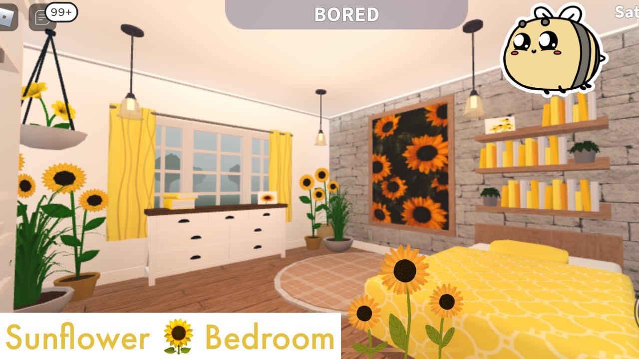 Bloxburg Aesthetic Sunflower Bedroom Speed Build 9k Roblox Youtube - aesthetic sunflower roblox logo