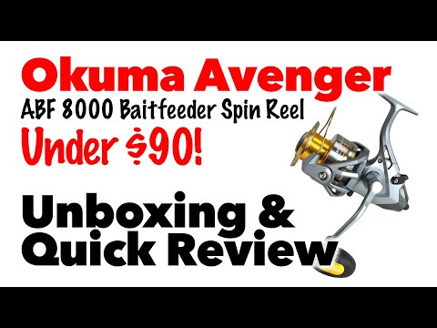 Okuma Avenger ABF 8000 Baitfeeder Spin Fishing Reel Unboxing & Quick Review  #Okuma #SpinReelReview 