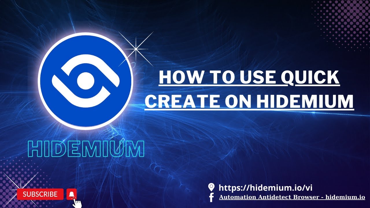 How to use Quick Create on Hidemium | Hidemium #tutorialvideo #tool # ...
