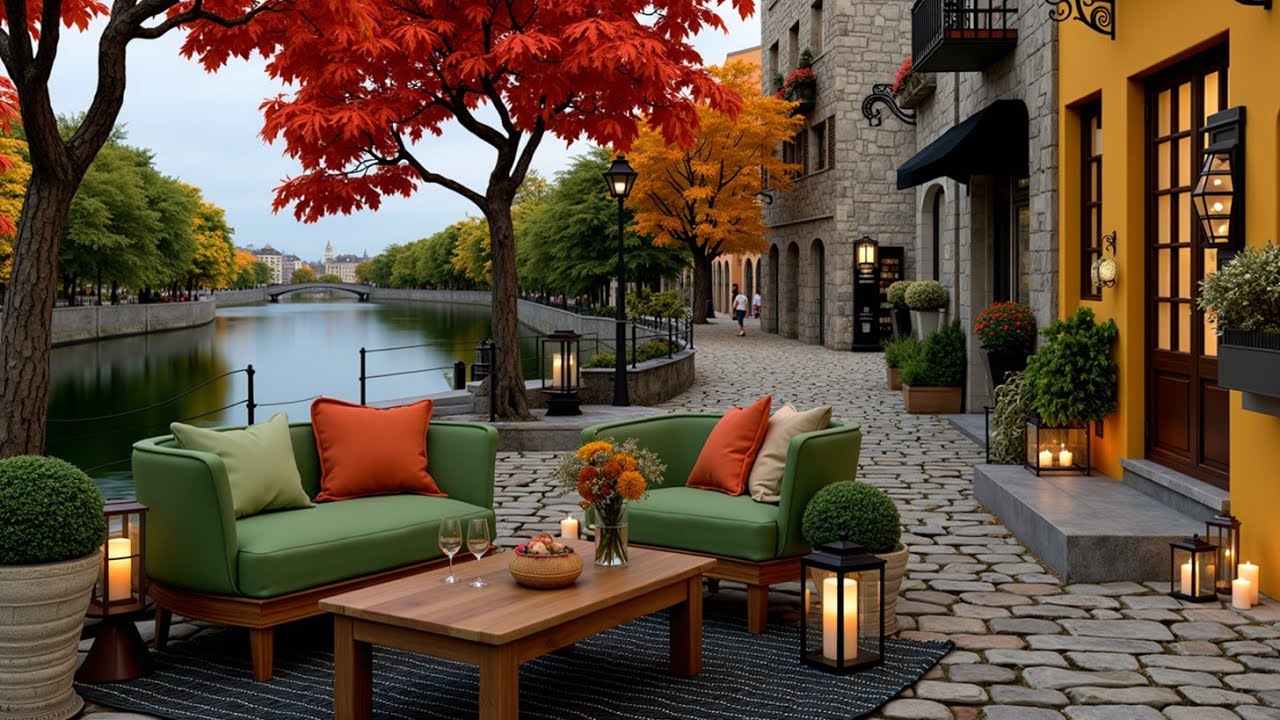 Утренняя атмосфера кафе и фоновый звук кофейни