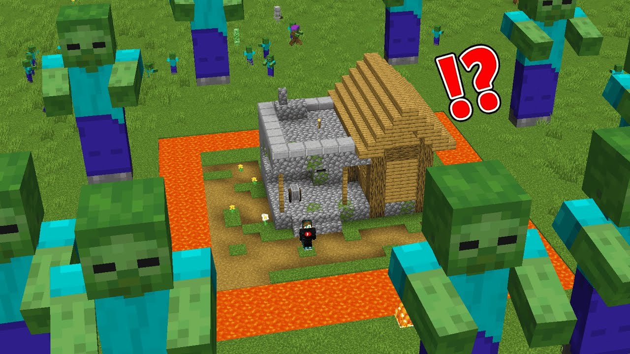 ماين كرافت : حماية القرية من هجوم 10,000 زومبي !!؟ 😱🔥