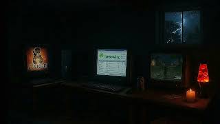 2005 Bedroom Ambience — LimeWire Shuffle, Fable Gameplay, Lava Lamp & Candle During Thunderstorm