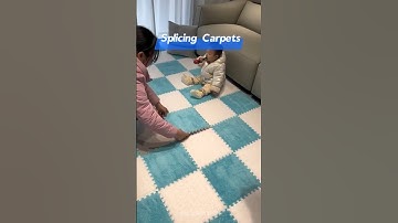 Plush Puzzle Foam Splicing Carpets Thick Interlocking Tiles With Border Square Rug#homegadgetshaven