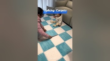 Plush Puzzle Foam Splicing Carpets Thick Interlocking Tiles With Border Square Rug#homegadgetshaven