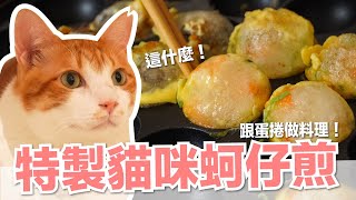 【好味小姐】特製貓咪蚵仔煎跟蛋捲做料理貓副食貓鮮食廚房EP201