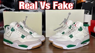 Air Jordan 4sb Pine Green Real Vs Fake review. Comparing all 3 versions W/UV light and weight.