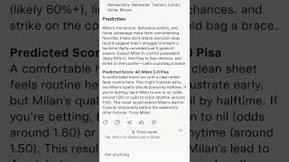 Ac Milan vs Pisa Grok beta accurate predictions and scorelines