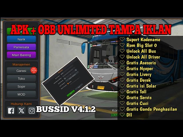 RILIS MOD APK + OBB UNLIMITED BUSSID V4.1.2 class=