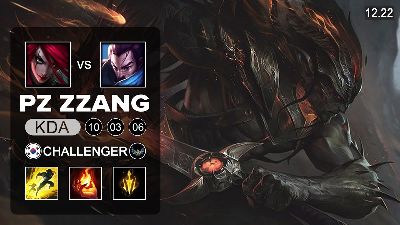 Pz ZZang Yasuo vs Katarina Main - KR Challenger - Patch 12.22 Season 12