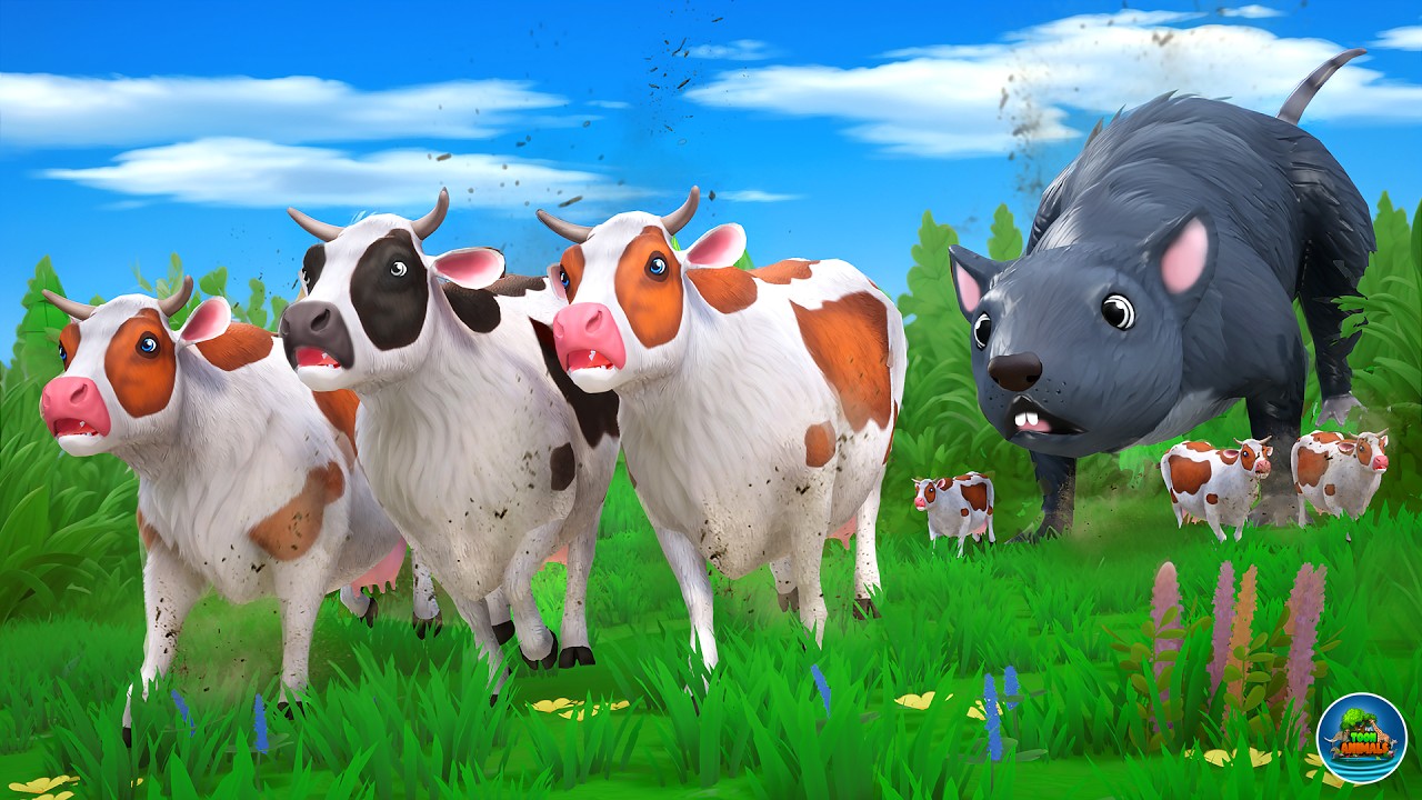 Giant Rat Attacks Cows  Tiny Cows Dream Turns Hilariously Horrible  Funny Animal Cartoon Videos