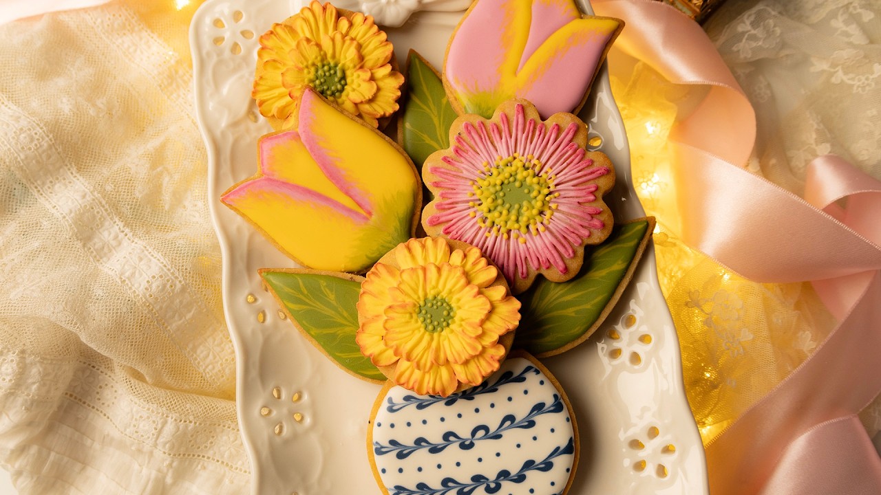 【marie's mam】お菓子ブーケ　オーダーメイド Full Tutorial Decorated Cookie Bouquet for Mother's Day - YouTube