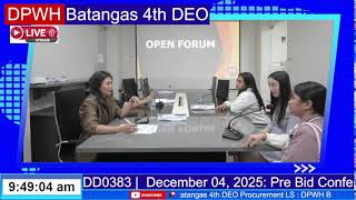 Procurement Livestream for DPWH Batangas 4th DEO on December 04, 2025