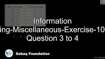 Information Handling-Miscellaneous-Exercise-10-From Question 3 to 4, Math Lecture | Sabaq.pk