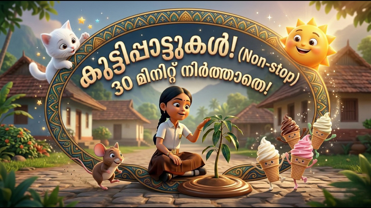 Non-Stop Malayalam Kids Songs | കുട്ടിപ്പാട്ടുകൾ | 30 Minutes Continuous Play