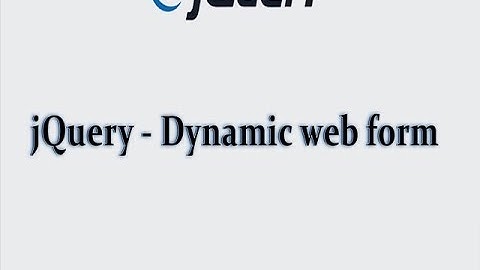 Create Dynamic web Forms with jQuery