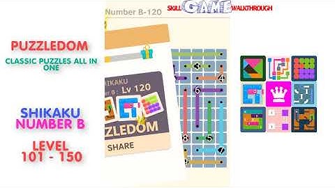 Puzzledom - Shikaku Number B Level 101 - 150 - Walkthrough