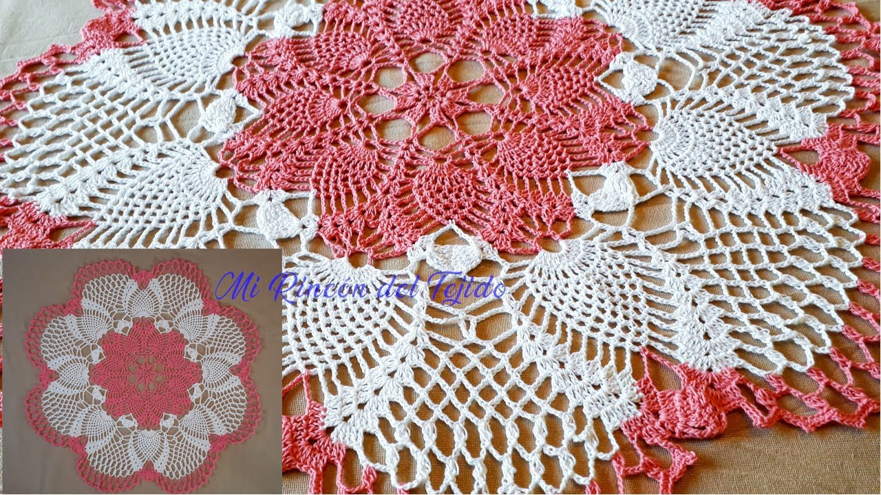CENTRO de MESA a CROCHET Palo de Rosa TUTORIAL PASO A PASO (parte 1 de 2).