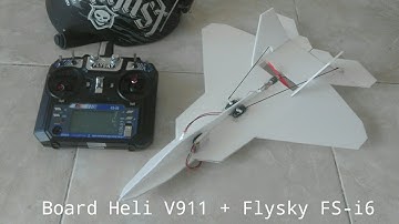 micro RC PLANE F22 HOMEMADE Using  pcb heli V911 + flysky FS-i6
