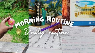 My daily morning routine ✨🌞 as a 8 grader ( study , Eating , going to school , watch TV ) etc