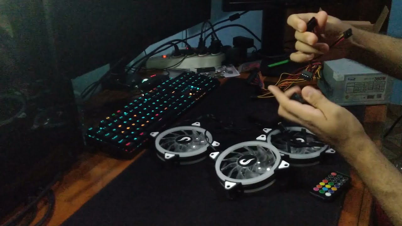 Teste e demonstração do Kit 3x Cooler FAN Rise Mode Energy 120mm, Led