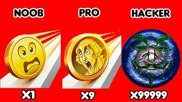 Noob vs Pro vs Hacker-Coin Rush