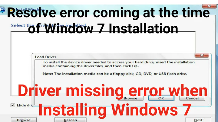 How to fix Windows 7 Installation Error | A Required CD-DVD Driver is Missing