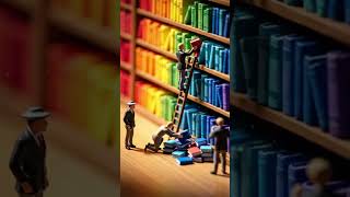 Miniature Organizing Giant Library! #shorts #miniature #viralshorts #trending #tinyworld #shortsfeed