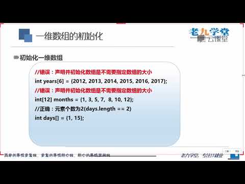 【零基础JAVA入门】课时51一维数组的初始化