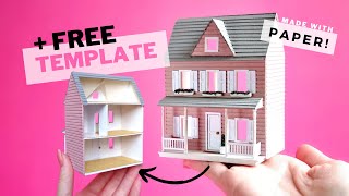 Teeny TINY DOLLHOUSE (for your dollhouse) | How to make a DIY dollhouse OUT OF PAPER (+ template)