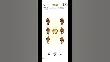 Brain out level 11 solution / which one is not a real ice cream? #brainout #game #drawinggame #funny