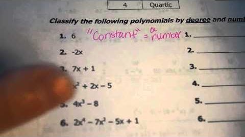 Classifying Polynomials