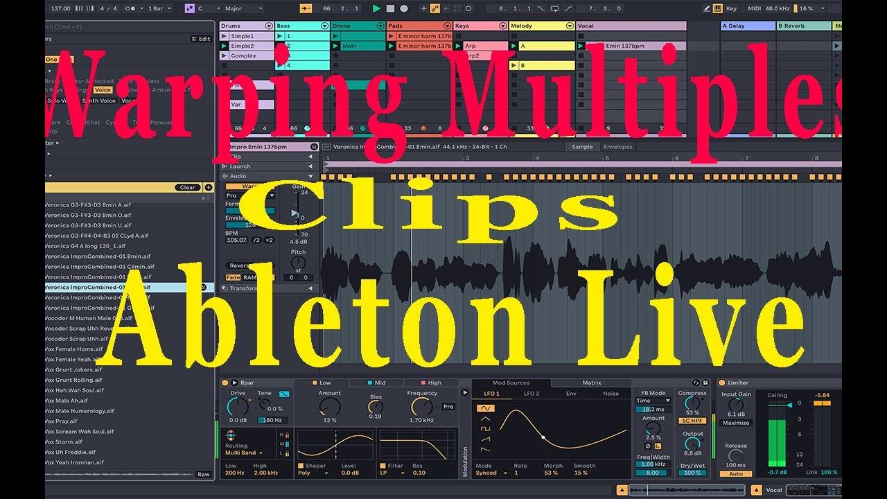 Warp audio en Ableton Live Warping en multiples clips YouTube
