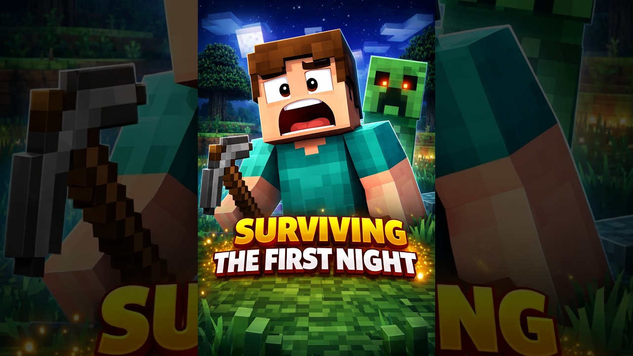 Surviving my first night on Minecraft - YouTube
