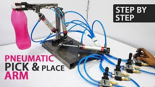 Pneumatic Industrial Pick and Place Robotic Arm | 4 DOF Gripper Arm