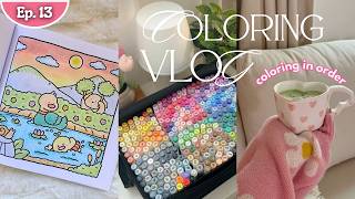 Coloring Every Page in Coco Wyo Cozy Cuties 🪷🌷 Ep 13/36 | Homebody Coloring Vlog