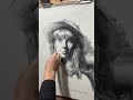 🎨 Charcoal Drawing | Girl with a Hat ✍️ Full Sketch #art #painting #drawing
