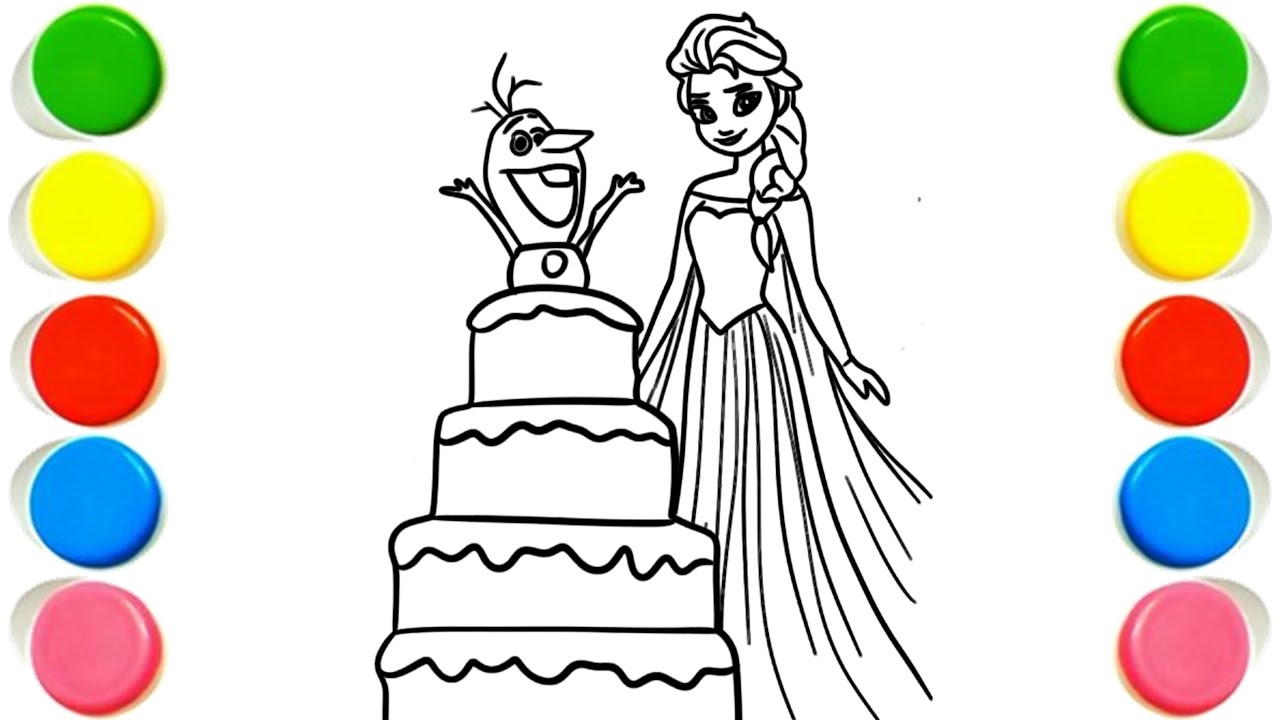 How to Draw Cute Elsa Frozen Drawing for kids, Painting & Coloring for kids, Toddlers_Child Art