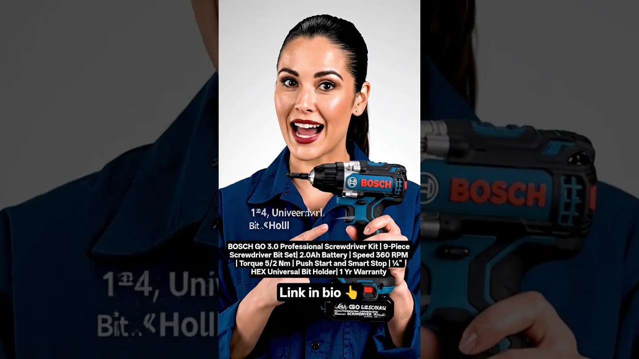 BOSCH GO 3.0 Professional Screwdriver Kit | 9-Piece Screwdriver Bit Set| 2.0Ah Battery