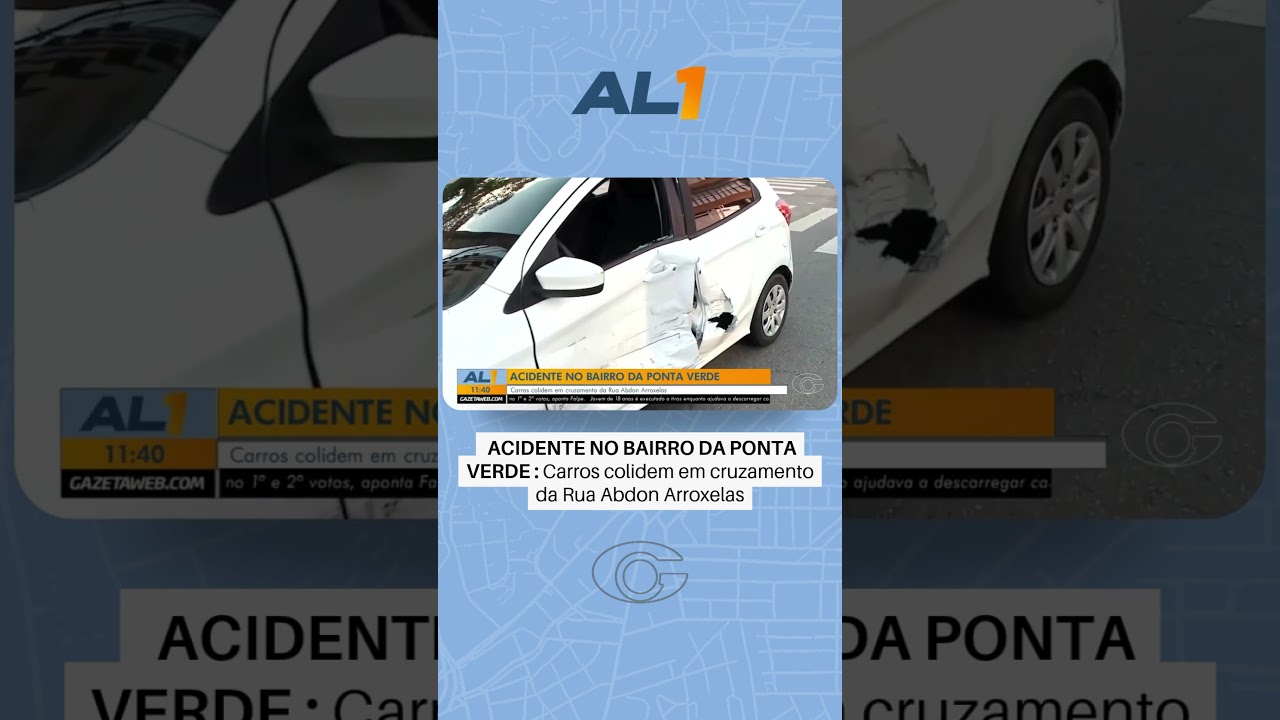 Carros colidem em cruzamento na Ponta Verde em Maceió