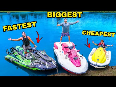 World’s CHEAPEST vs FASTEST vs BIGGEST Jet-Ski Fishing Challenge!!