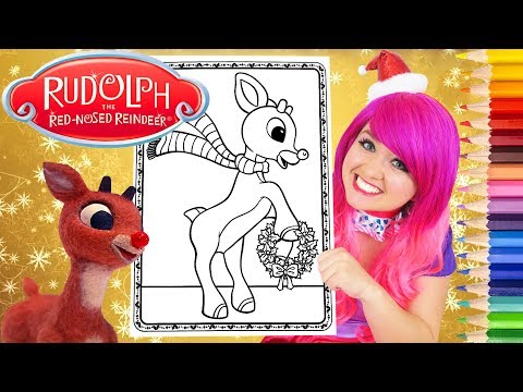 coloring-rudolph-the-red-nosed-reindeer-coloring-page-prismacolor-pencils-|-kimmi-the-clown