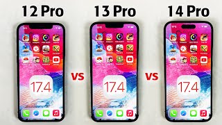 iPhone 12 Pro vs iPhone 13 Pro vs iPhone 14 Pro iOS 17.4 SPEED TEST in 2024 - 12 Pro Still Better ?